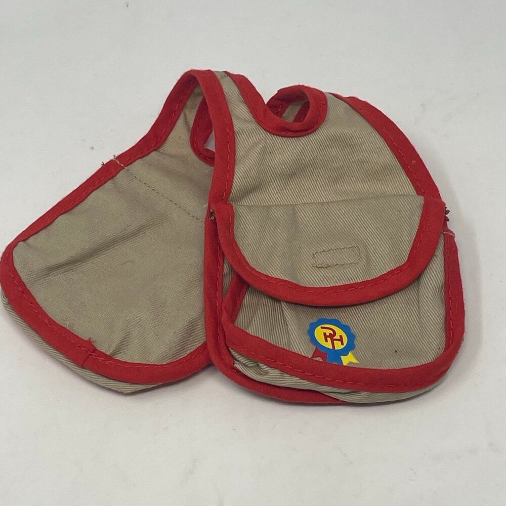 Vintage Paradise Horses Toy Saddlebag Tan w/‎ Red Trim Equestrian Play Accessory